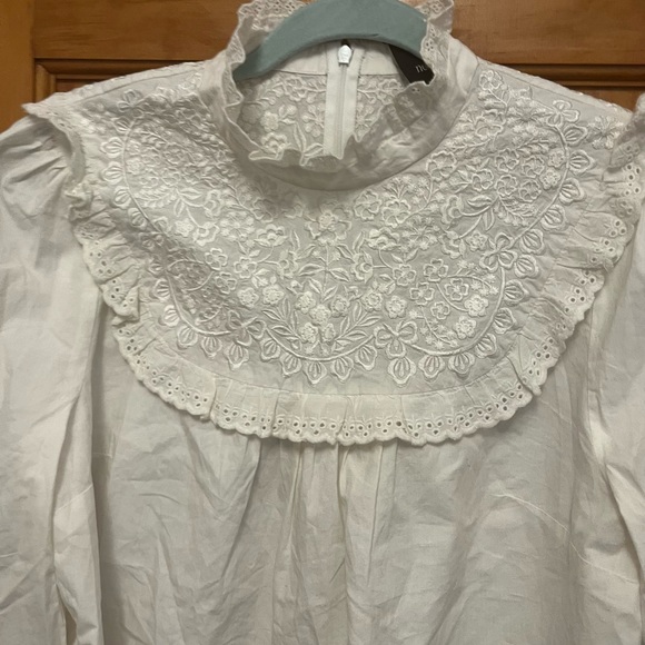 Needle & Thread White Broderie Anglaise Cotton Poplin Long Sleeve Blouse Sz. 6 - Picture 6 of 6
